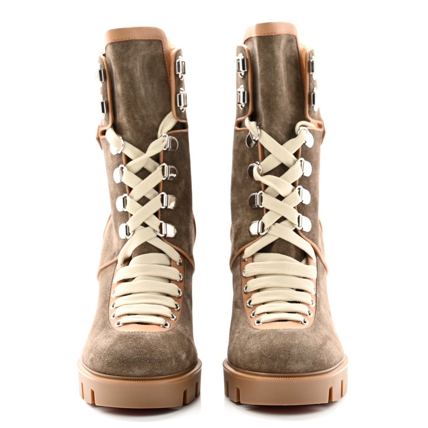 Suede Calfskin Macademia 100 Biker Platform Boots 40 Silex
