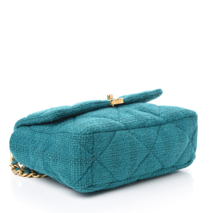 Chanel Tweed Quilted Large Chanel 19 Flap Green 4 of 10