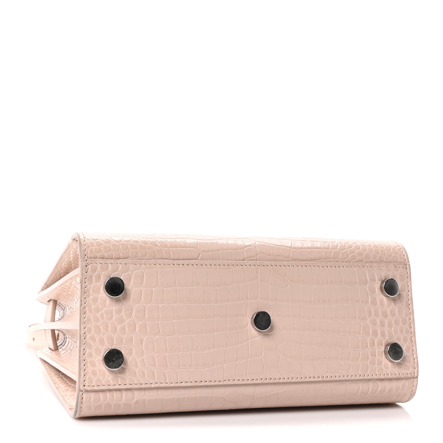 Saint Laurent Calfskin Crocodile Embossed Nano Sac De Jour Marble Pink 4 of 10
