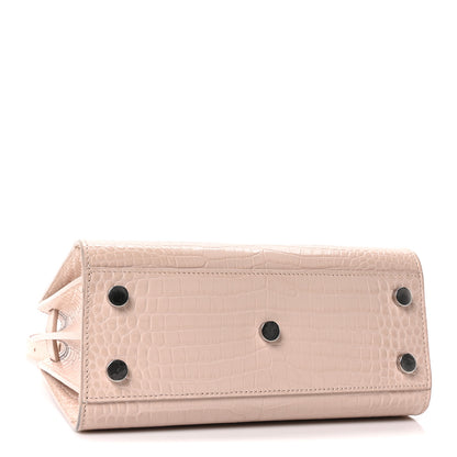Saint Laurent Calfskin Crocodile Embossed Nano Sac De Jour Marble Pink 4 of 10