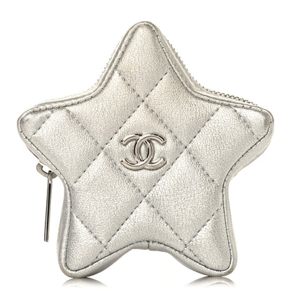 Chanel Metallic Calfskin Quilted Star Charm Silver 1 of 9