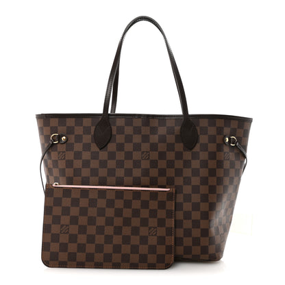 Louis Vuitton Damier Ebene Neo Neverfull MM Rose Ballerine 3 of 11