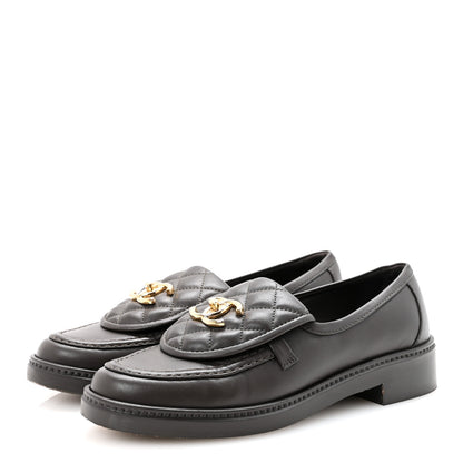 Chanel Lambskin Quilted CC Turnlock Loafers 36 Dark Brown 4 of 10