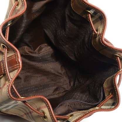 Burberry Haymarket Check Drawstring Bucket Bag Tan 5 of 10