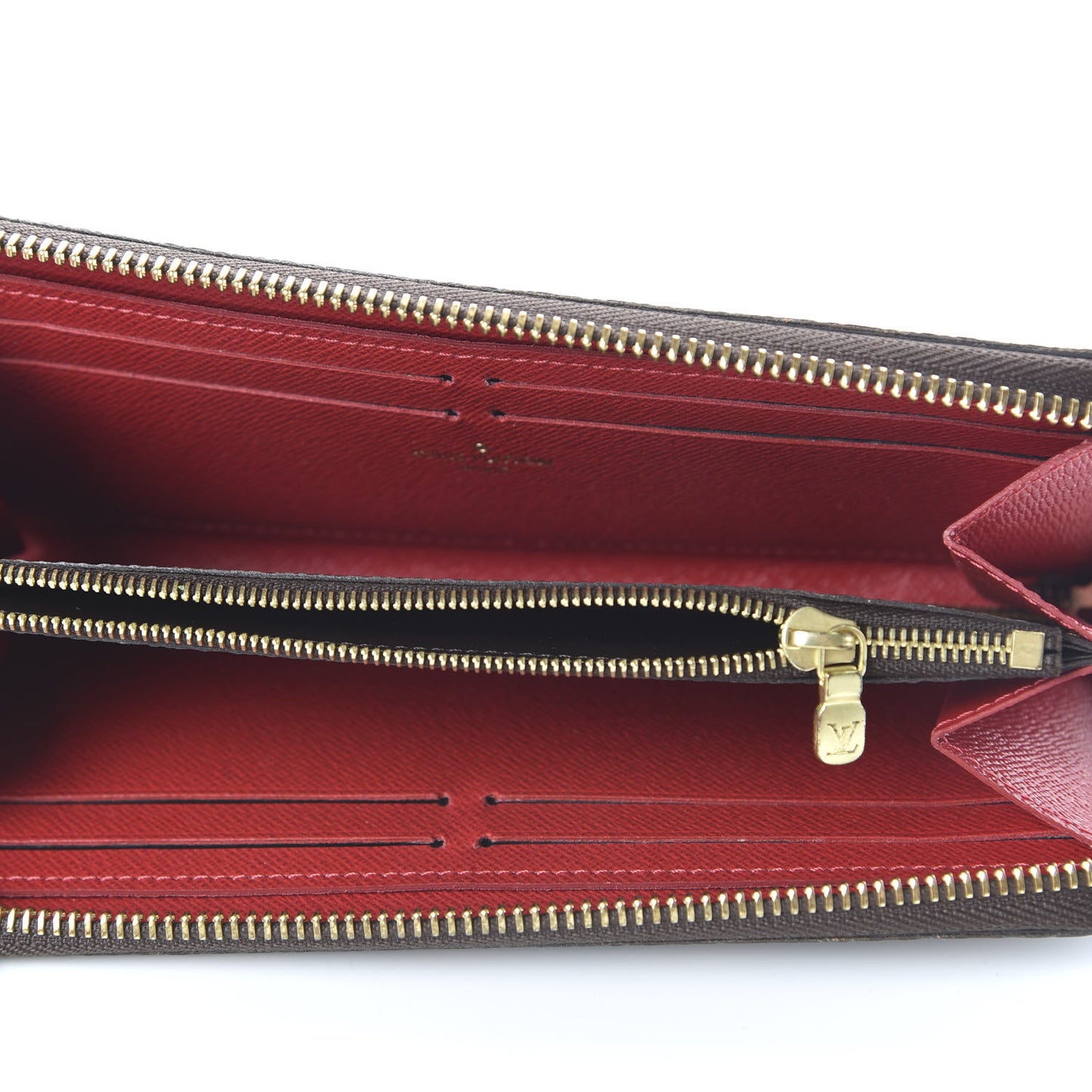 Damier Ebene Clemence Wallet Cherry