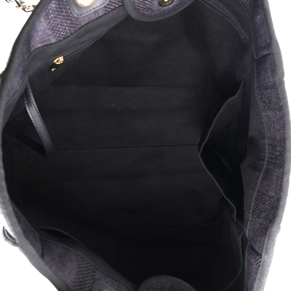 Chanel Mixed Fibers Calfskin Striped Medium Deauville Tote Black 6 of 11