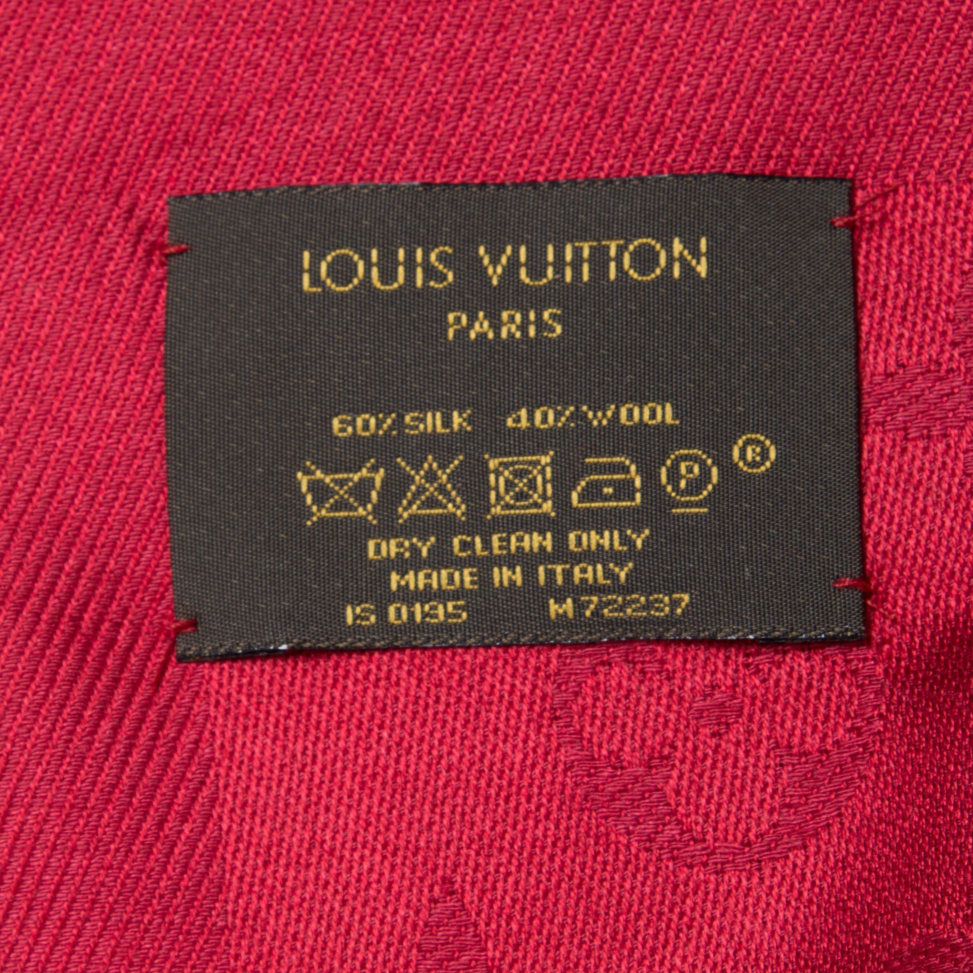 Louis Vuitton Silk Wool Monogram Shawl Pomme D'Amour 5 of 5
