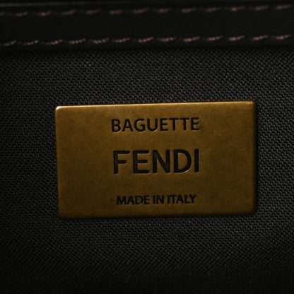 Fendi Fabric Jacquard FF 1974 Midi Chain Baguette Tobacco Moro 6 of 10