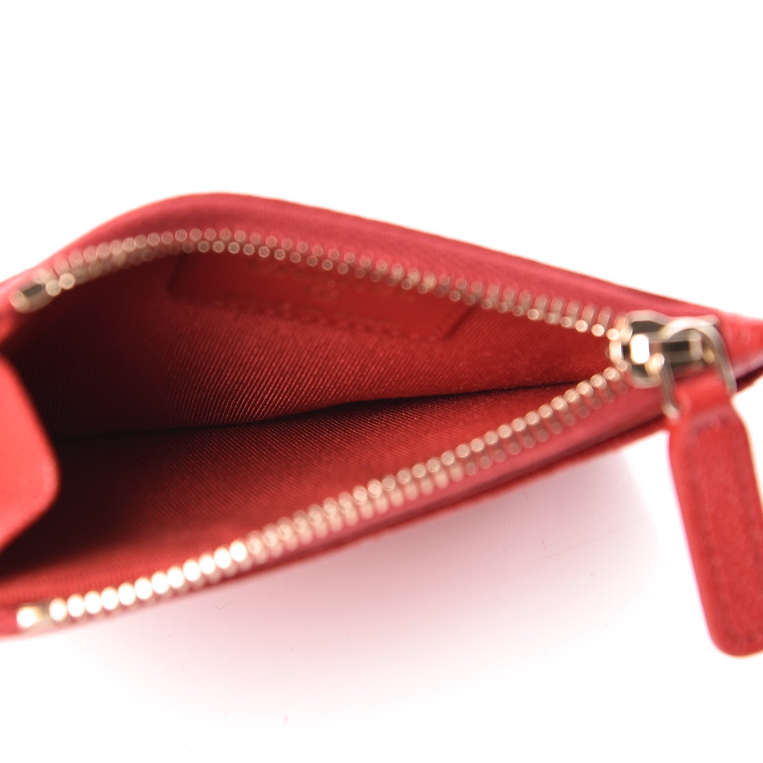 Chanel Caviar Quilted CC Zip Card Holder Red 5 of 8