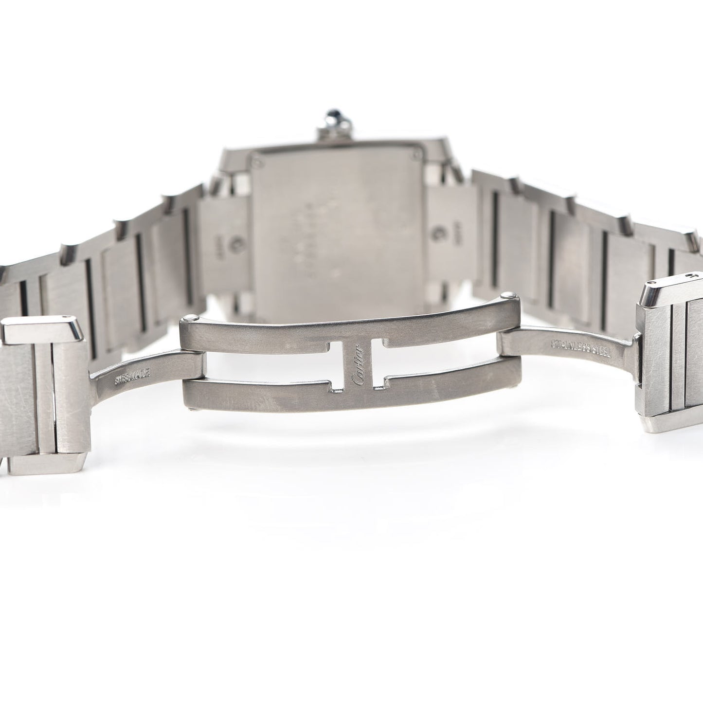 Stainless Steel Diamond 25mm Tank Francaise Quartz Watch