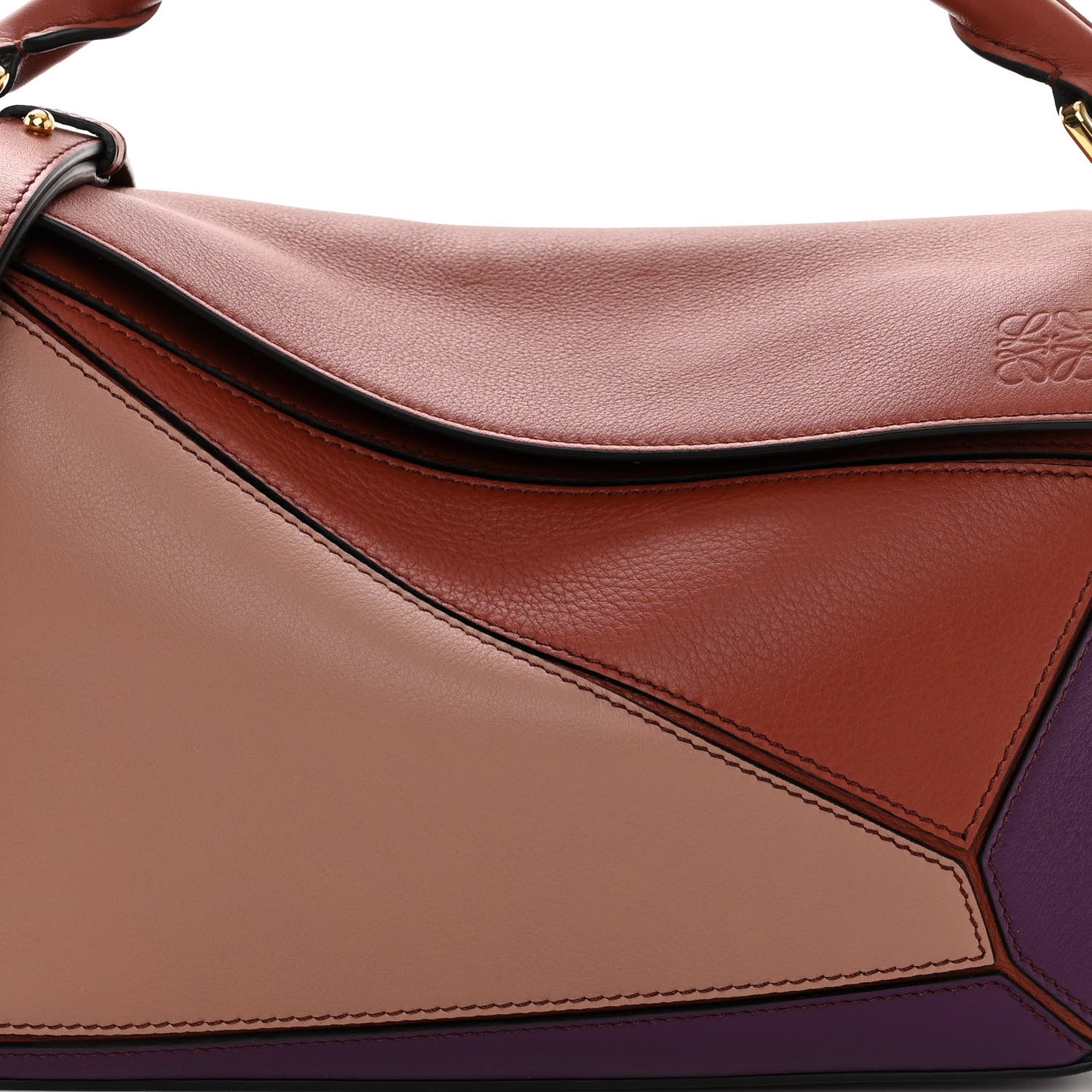 Loewe Calfskin Small Puzzle Bag Dark Rust Dark Purple 7 of 9