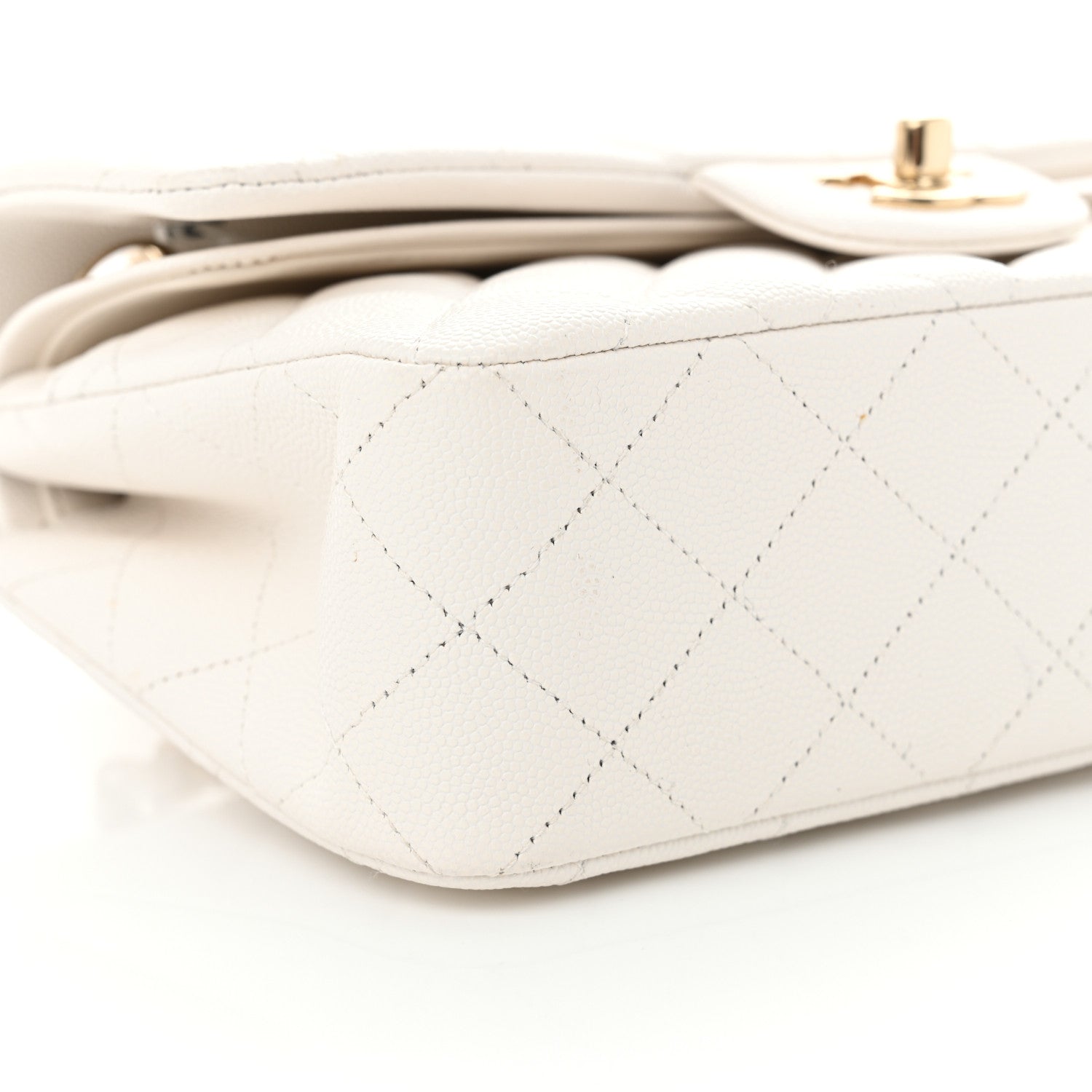 Chanel Caviar Quilted Small Double Flap White 9 of 10
