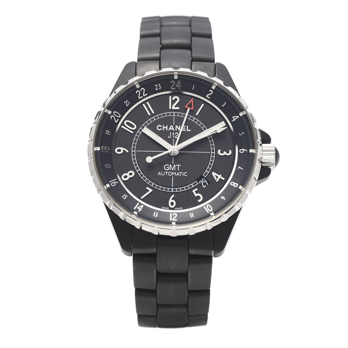 Stainless Steel Matte Ceramic 41mm J12 GMT Automatic Watch Black