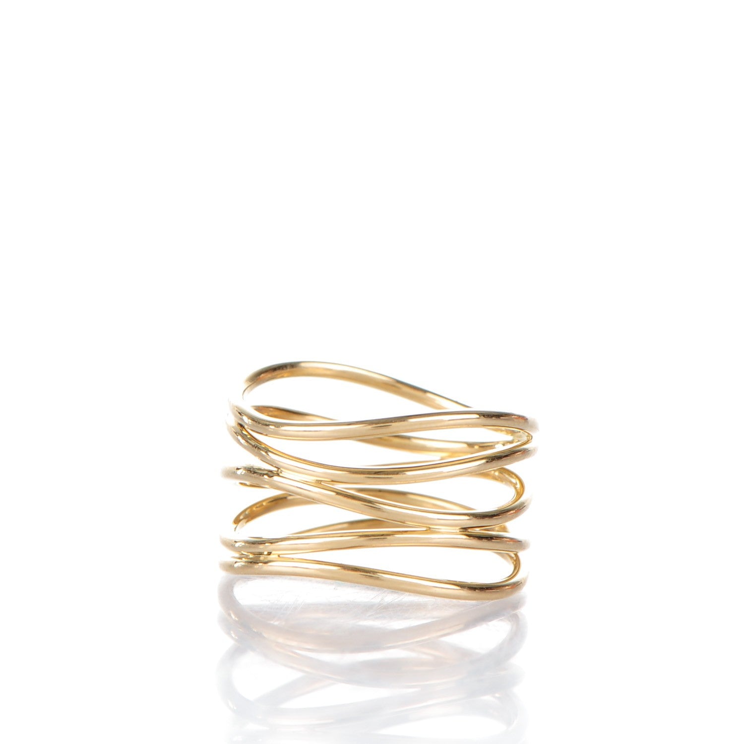 Tiffany 18K Yellow Gold Elsa Peretti Wave Ring 7 3 of 5