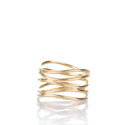 Tiffany 18K Yellow Gold Elsa Peretti Wave Ring 7 3 of 5