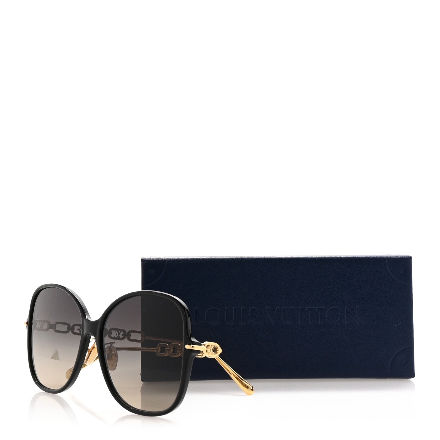 Louis Vuitton Acetate Metal My LV Chain Two Square Sunglasses Z1907U Black 7 of 7