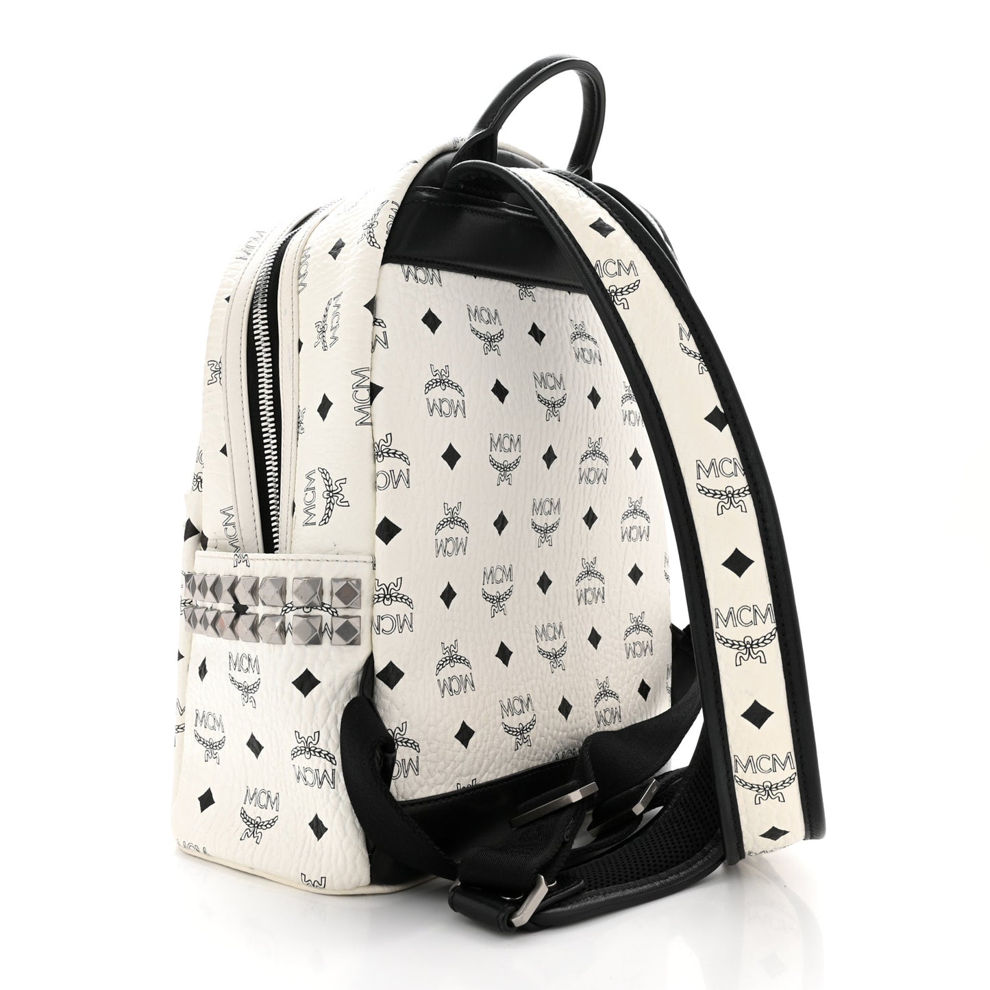 Visetos Small Side Stud Stark Backpack White