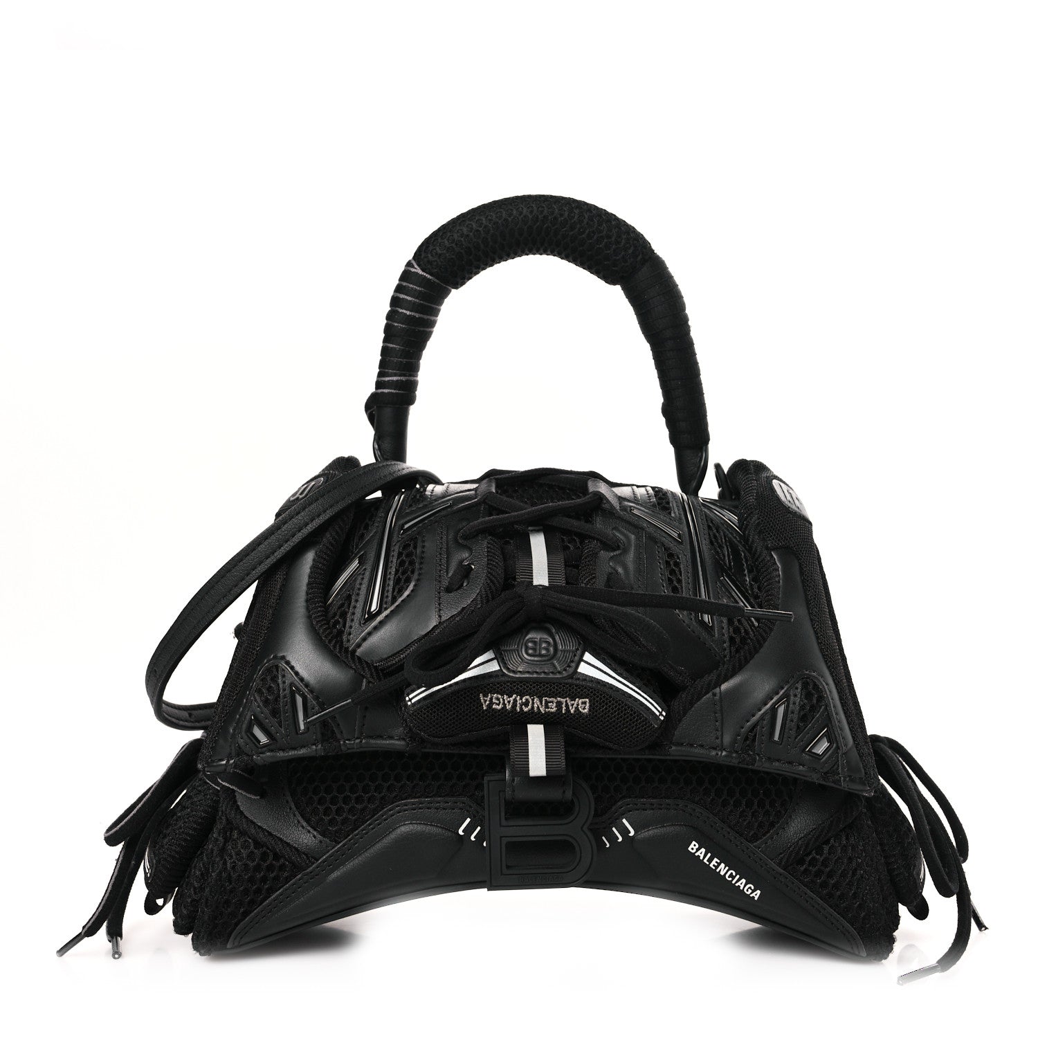 Balenciaga Faux Calfskin Fabric Small Sneakerhead Top Handle Bag Black 1 of 10