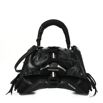 Balenciaga Faux Calfskin Fabric Small Sneakerhead Top Handle Bag Black 1 of 10