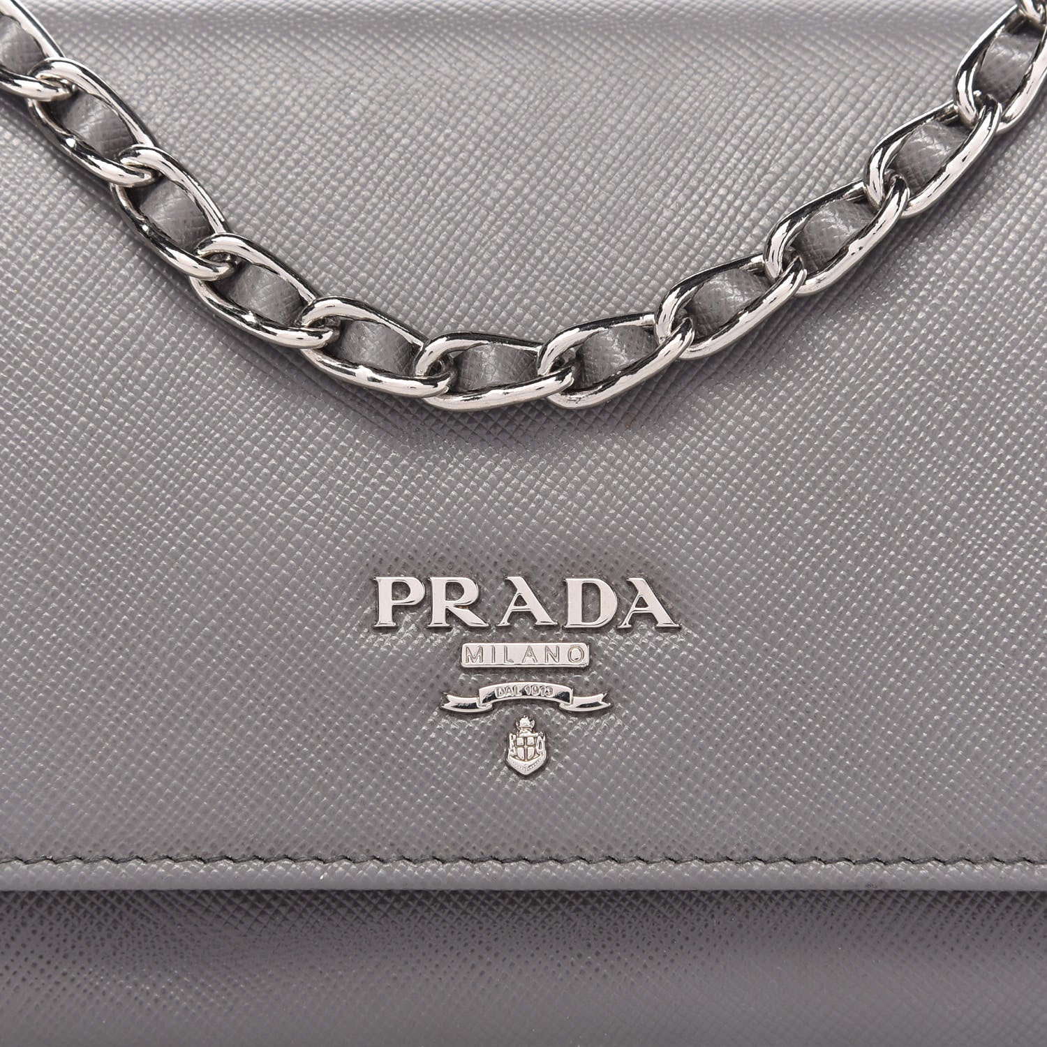 Prada Saffiano Metal Oro Chain Wallet Marmo 10 of 10