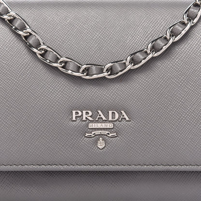 Prada Saffiano Metal Oro Chain Wallet Marmo 10 of 10