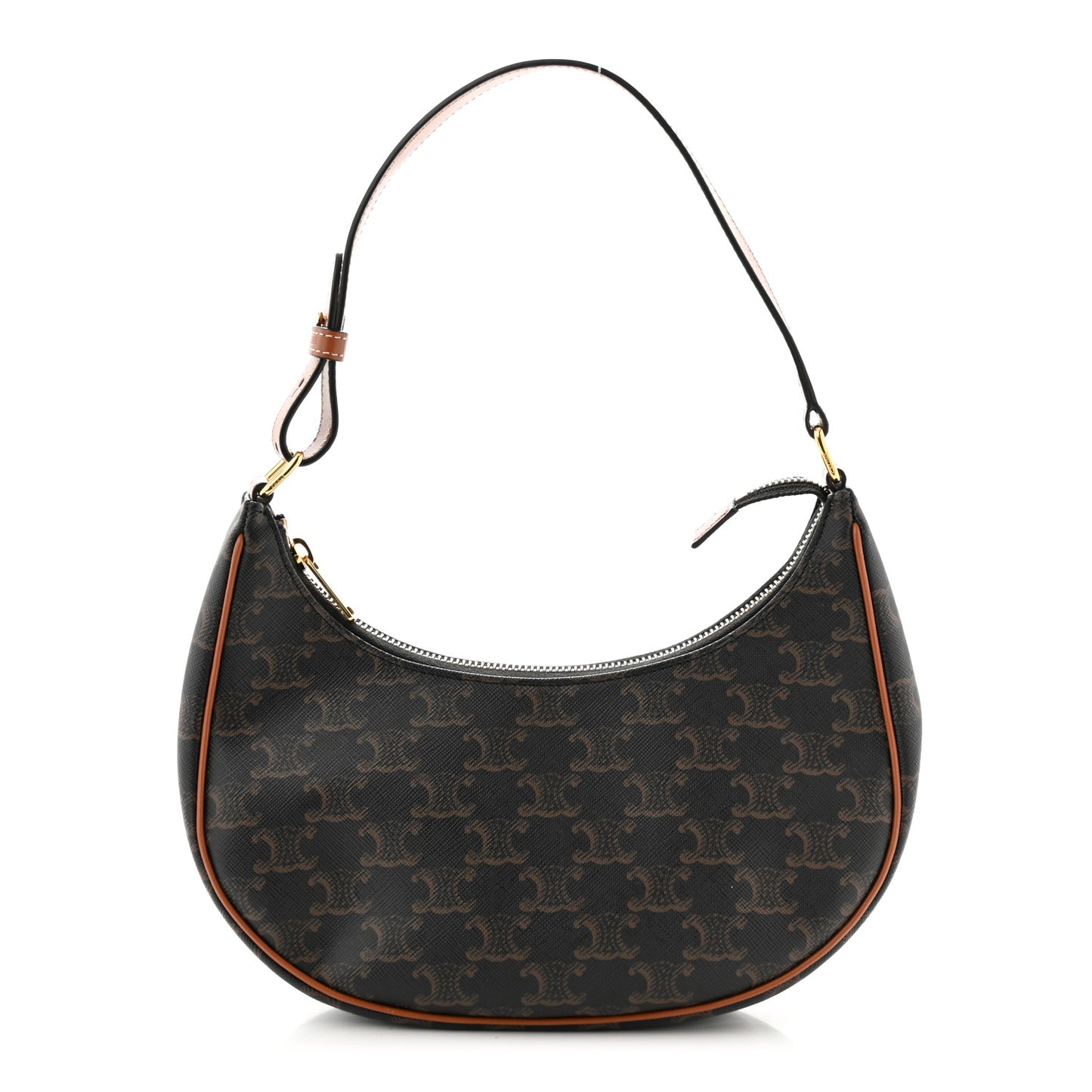 Triomphe Canvas Calfskin Ava Shoulder Bag Tan