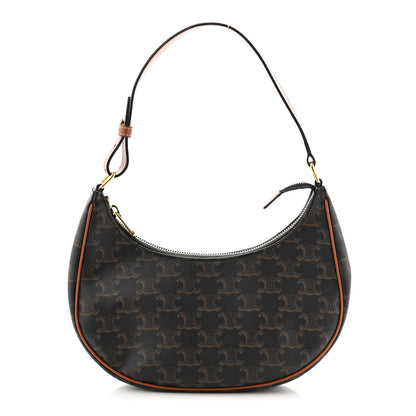 Celine Triomphe Canvas Calfskin Ava Shoulder Bag Tan 1 of 10