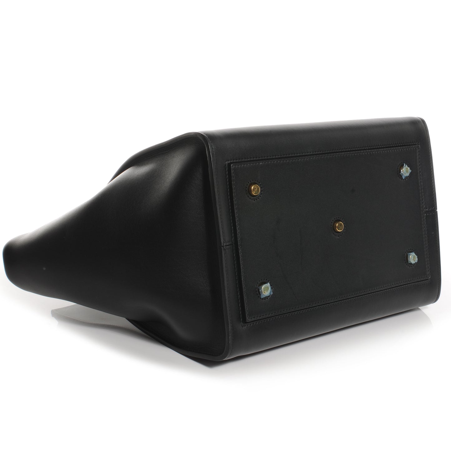 Smooth Calfskin Tie Knot Tote Black