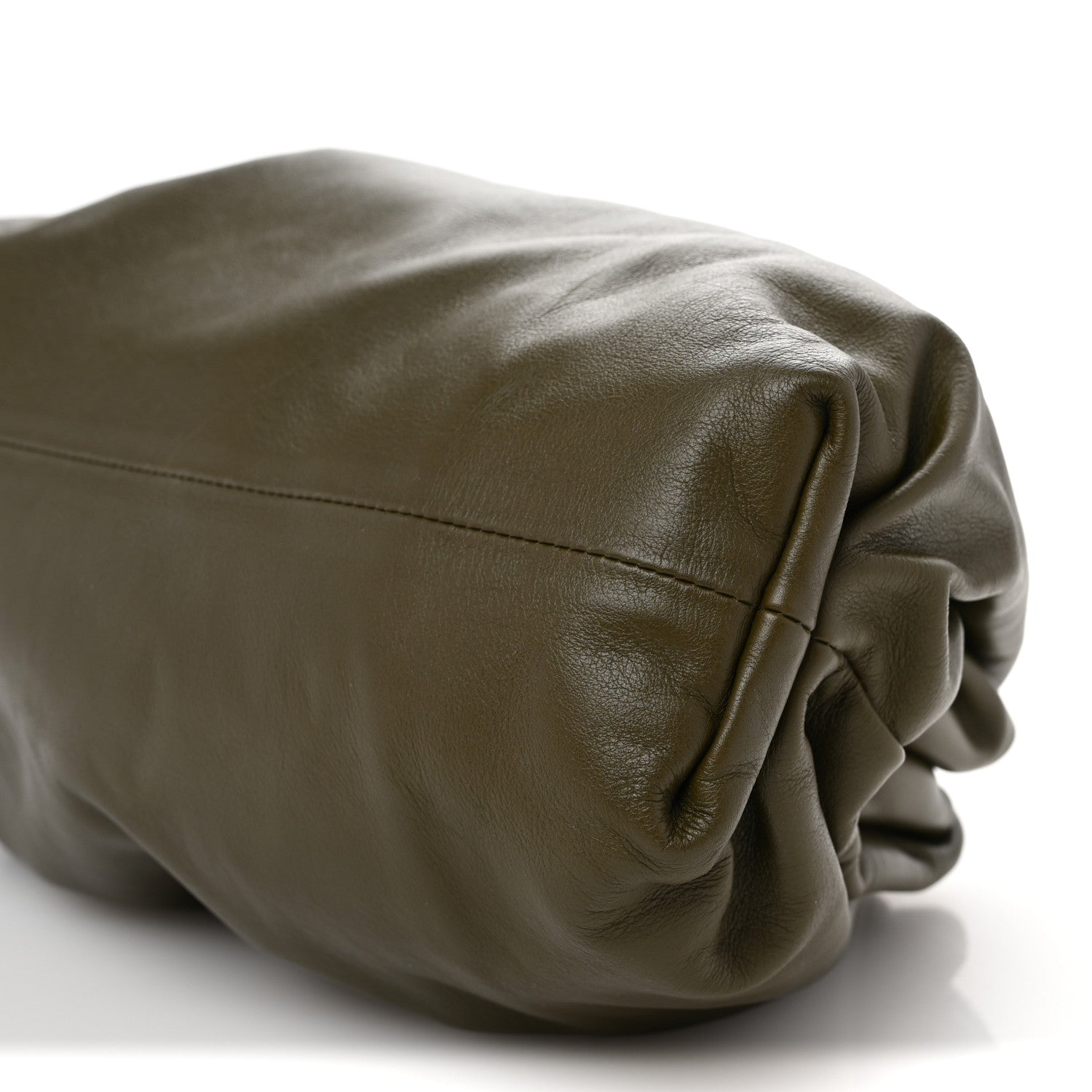 Bottega Veneta Smooth Butter Calf The Pouch Oversized Clutch Kaki Fondent 10 of 11