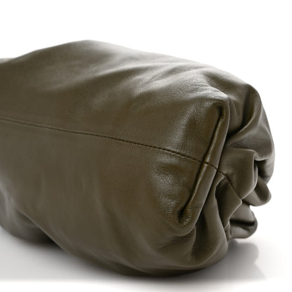 Bottega Veneta Smooth Butter Calf The Pouch Oversized Clutch Kaki Fondent 10 of 11