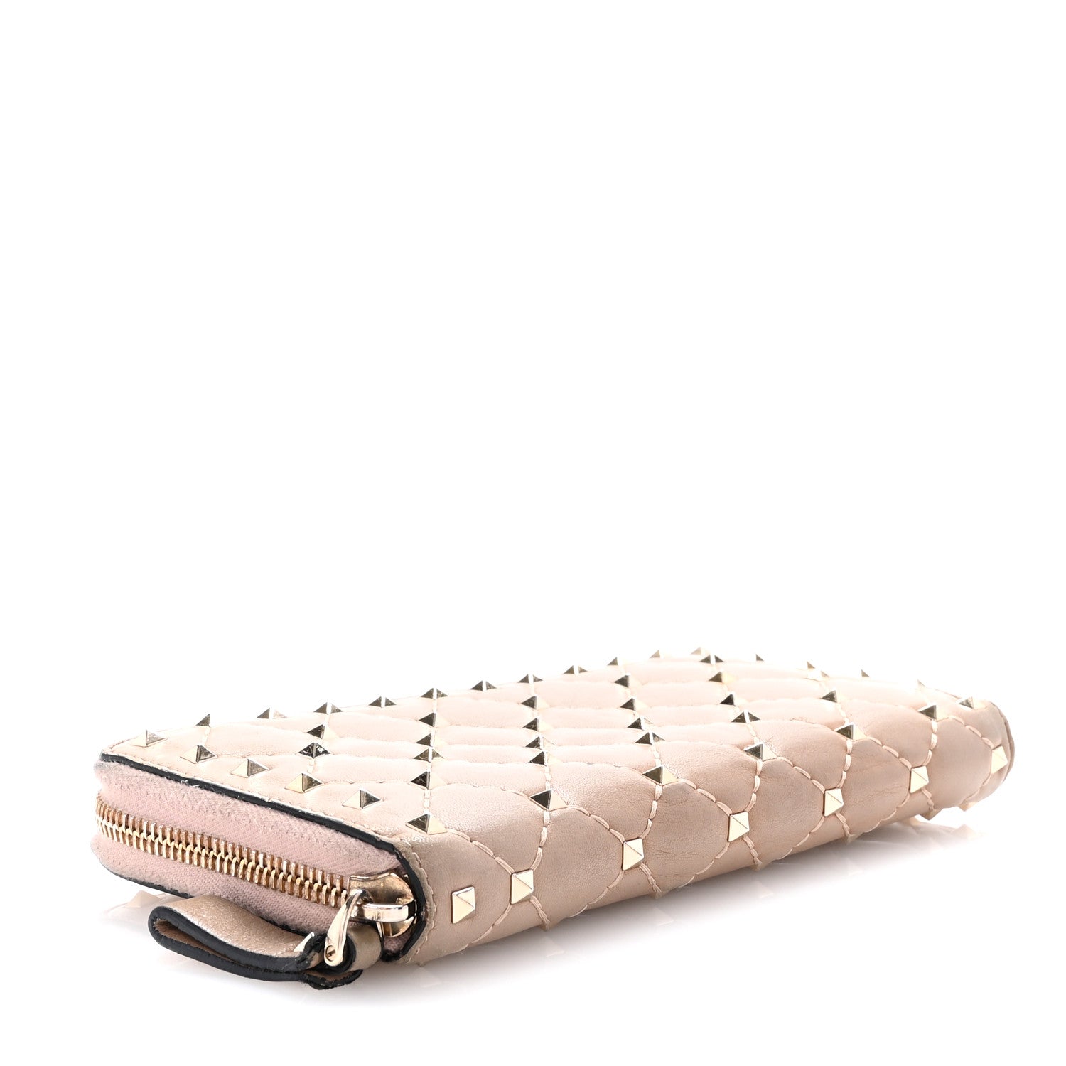 Valentino Garavani Nappa Rockstud Spike Zip Around Wallet Poudre 4 of 8