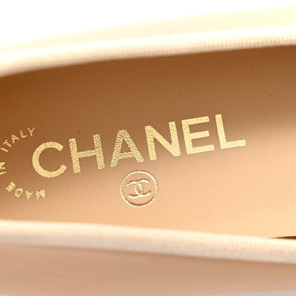 Chanel Lambskin Cap Toe CC Ballerina Flats 41 Dark Beige Black 6 of 9
