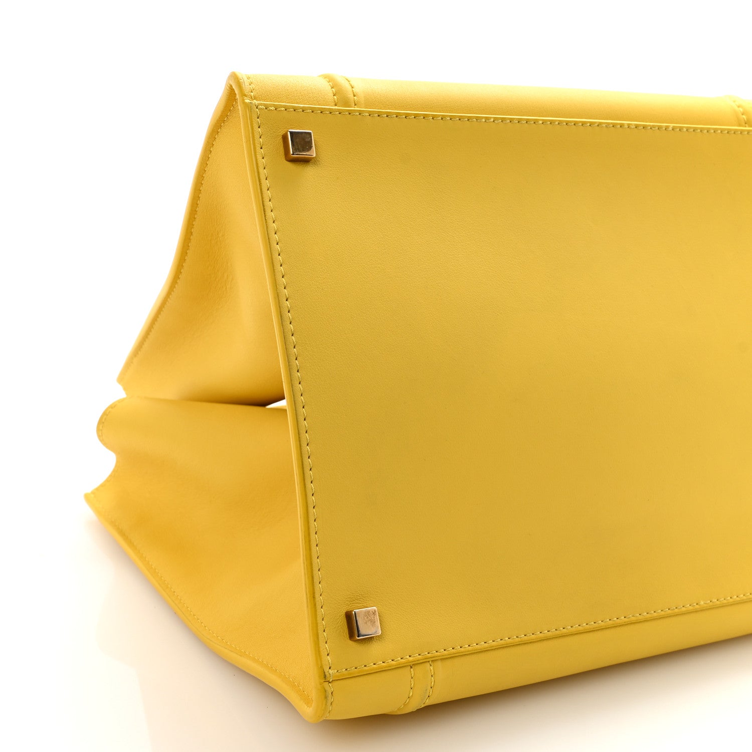 Celine Supple Calfskin Medium Phantom Luggage Sun Yellow 9 of 10
