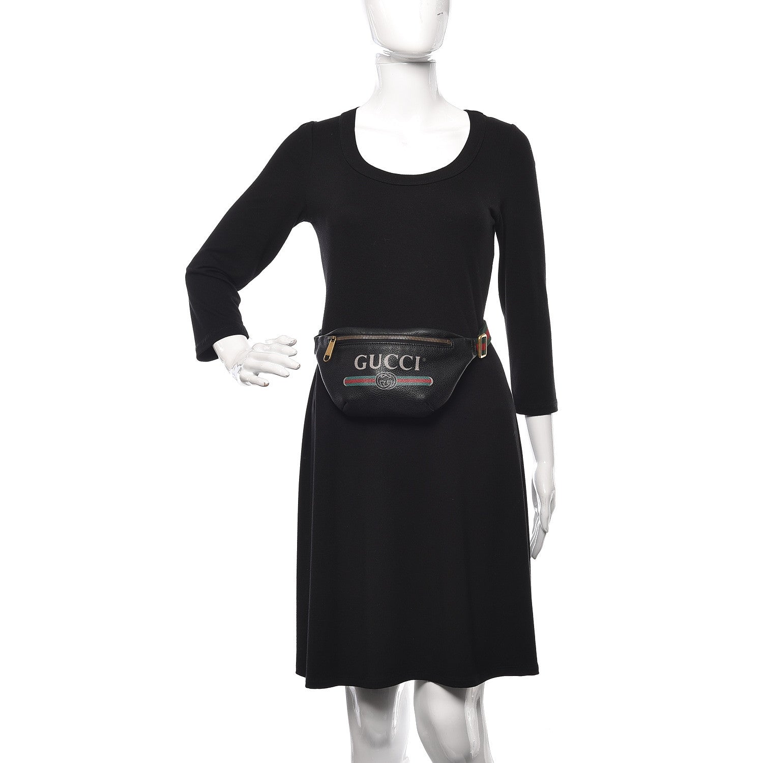 Gucci Grained Calfskin Small Logo Belt Bag Black 2 of 12
