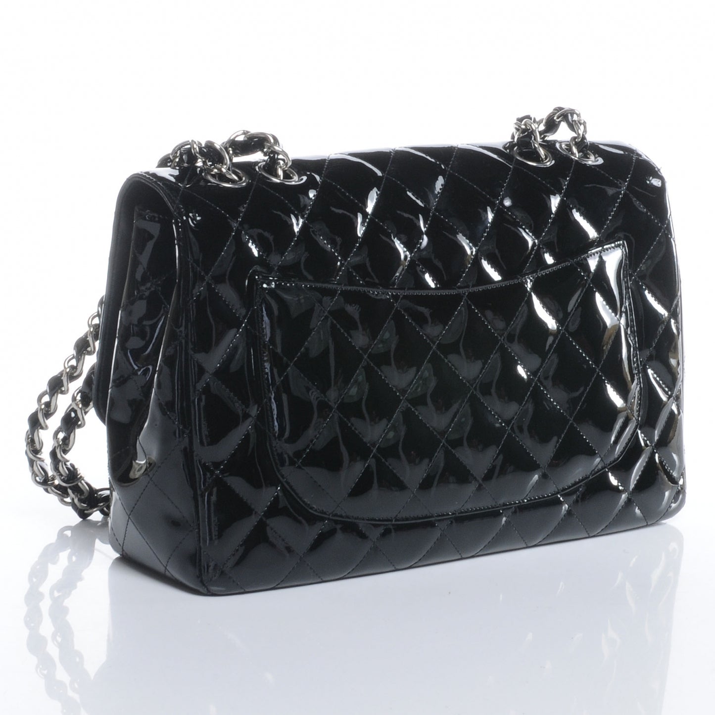 Patent Jumbo Single Flap Black
