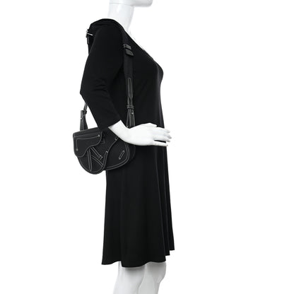 Christian Dior X KAWS Grained Calfskin Saddle Pouch Black 2 of 9