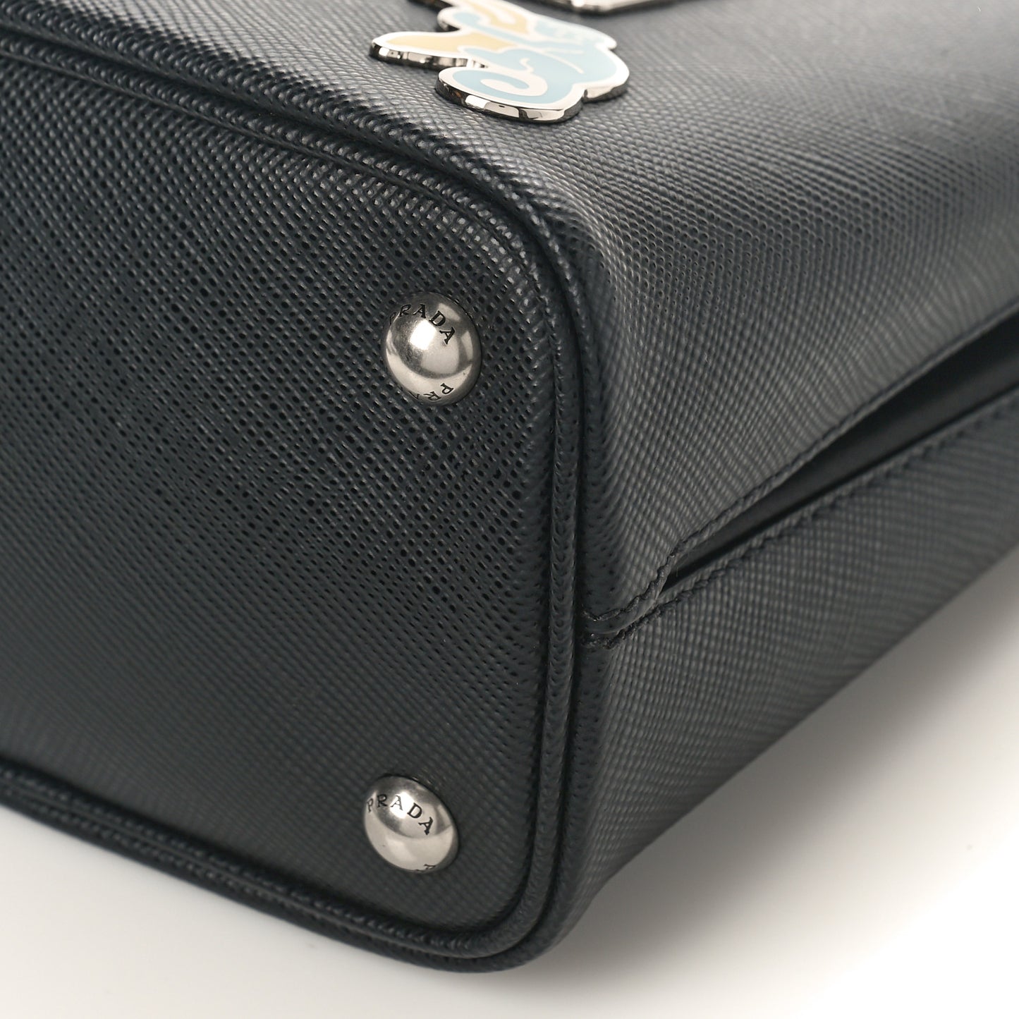 Saffiano Smalto Small Panier Bucket Bag Black