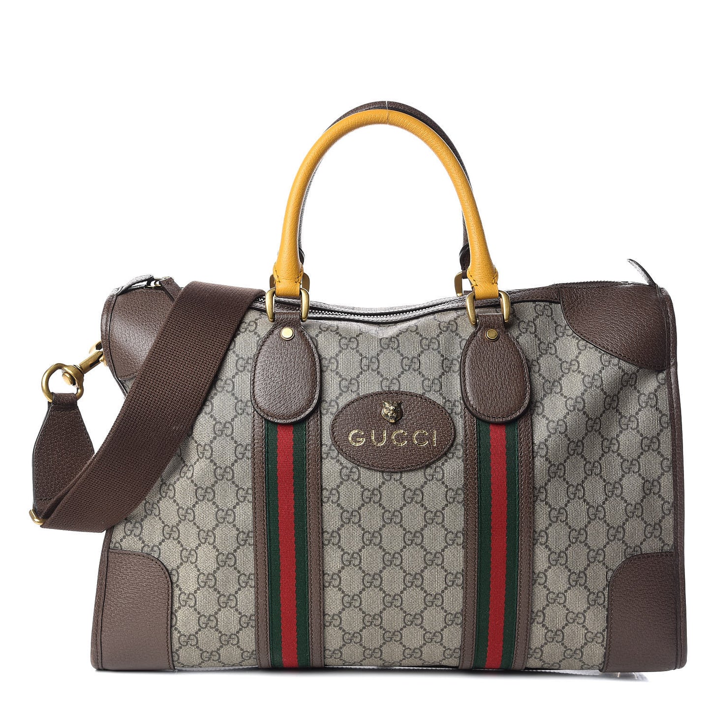 Soft GG Supreme Monogram Web Neo Vintage Duffle Bag Beige New Acero Crop