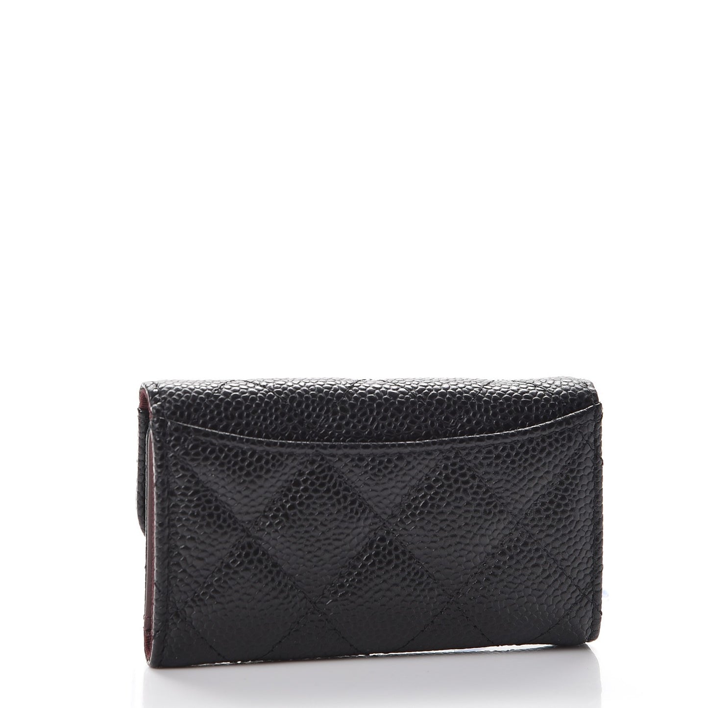 Caviar Quilted 6 Key Holder Black