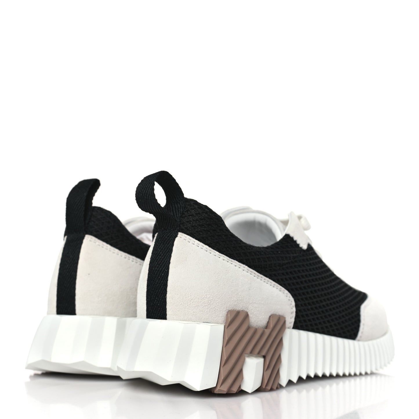 Air Mesh Suede Goatskin Bouncing Sneakers 36.5 Black White