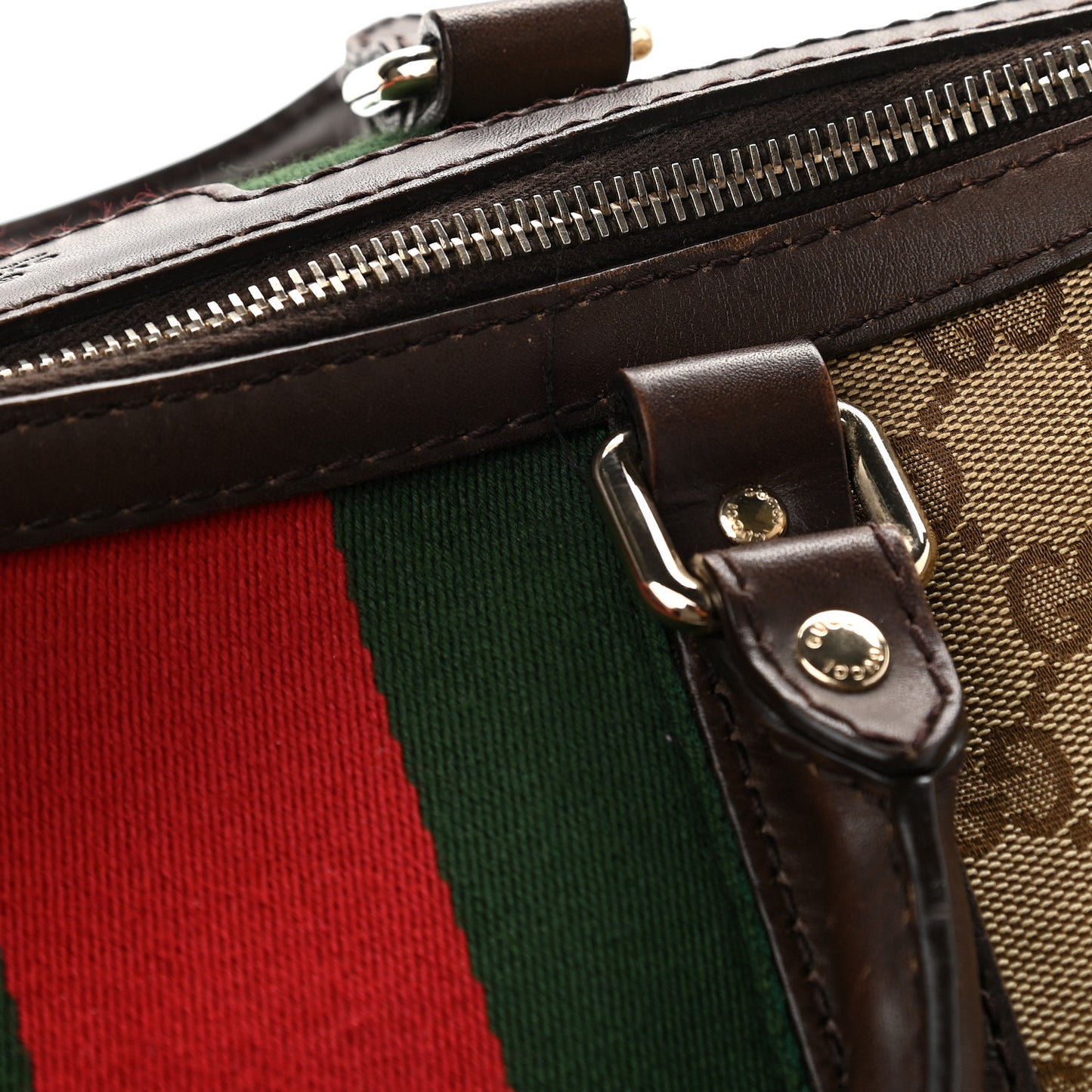 Monogram Vintage Web Medium Boston Dark Brown