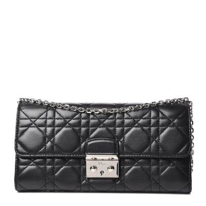 Christian Dior Lambskin Cannage Miss Dior Chain Wallet Black 1 of 10