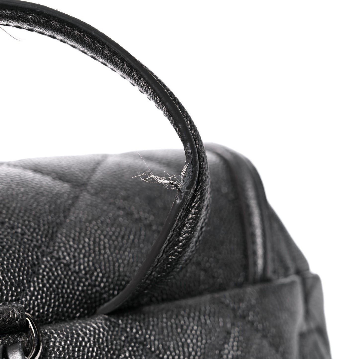 Metallic Caviar Quilted Filigree Backpack Dark Silver