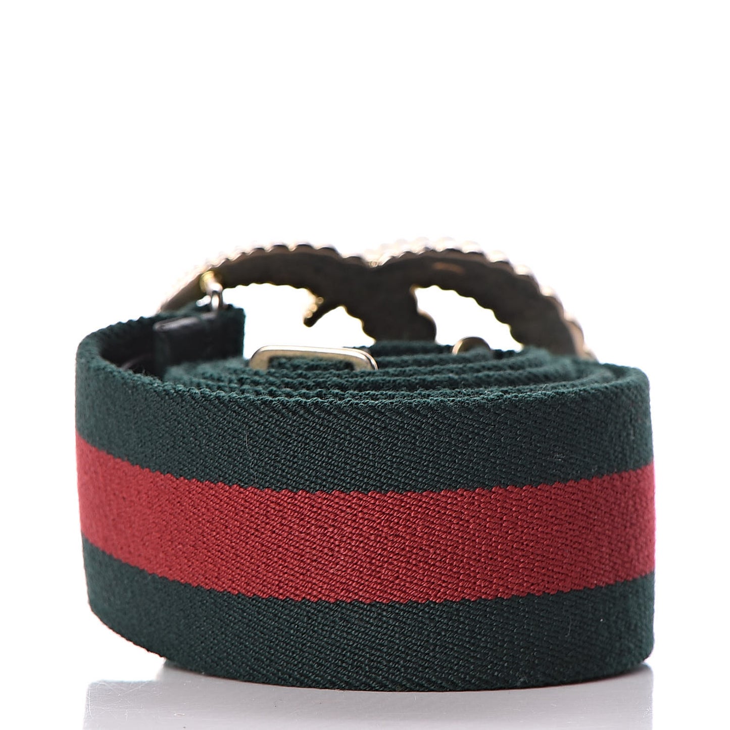 Canvas Torchon Double G Web Belt 80 32 Verde