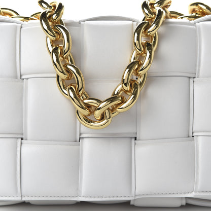 Bottega Veneta Lambskin Maxi Intreccio Padded Chain Cassette Crossbody Bag White 10 of 10