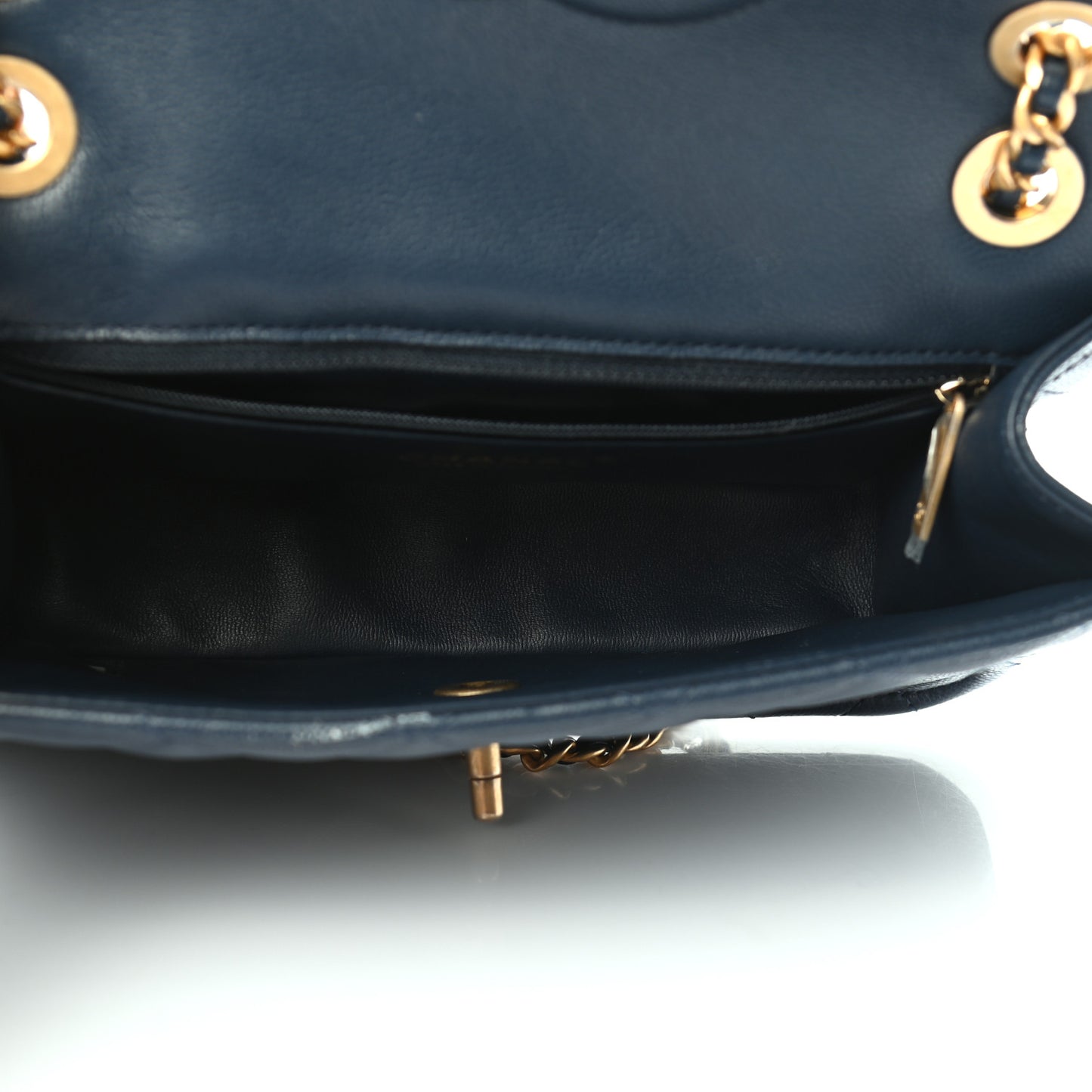 Caviar Quilted Medium Sweet Classic Flap Navy Blue