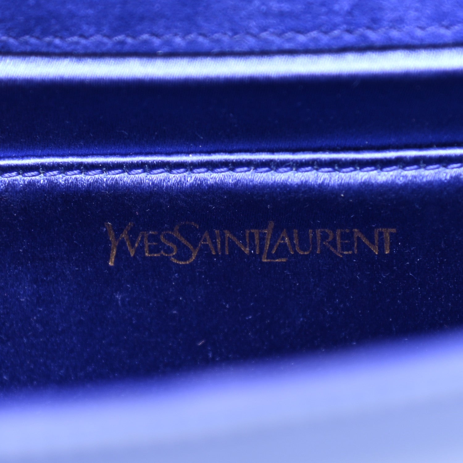 Saint Laurent Patent Calfskin Monogram Large Belle De Jour Clutch Royal Blue 6 of 7