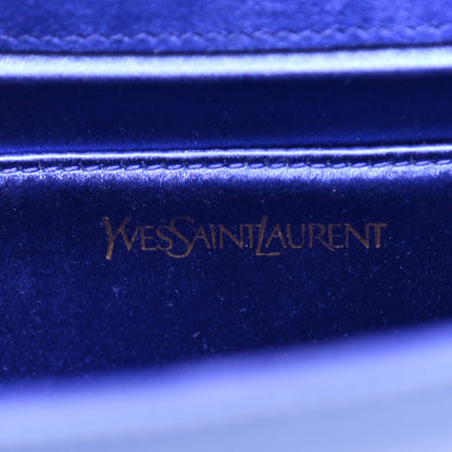 Saint Laurent Patent Calfskin Monogram Large Belle De Jour Clutch Royal Blue 6 of 7
