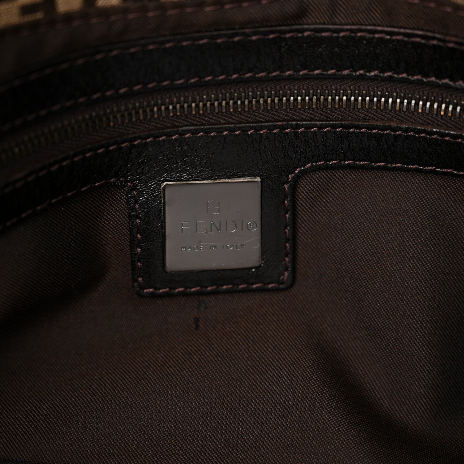 Fendi Zucchino Baguette Toro Mogano Panna 6 of 12