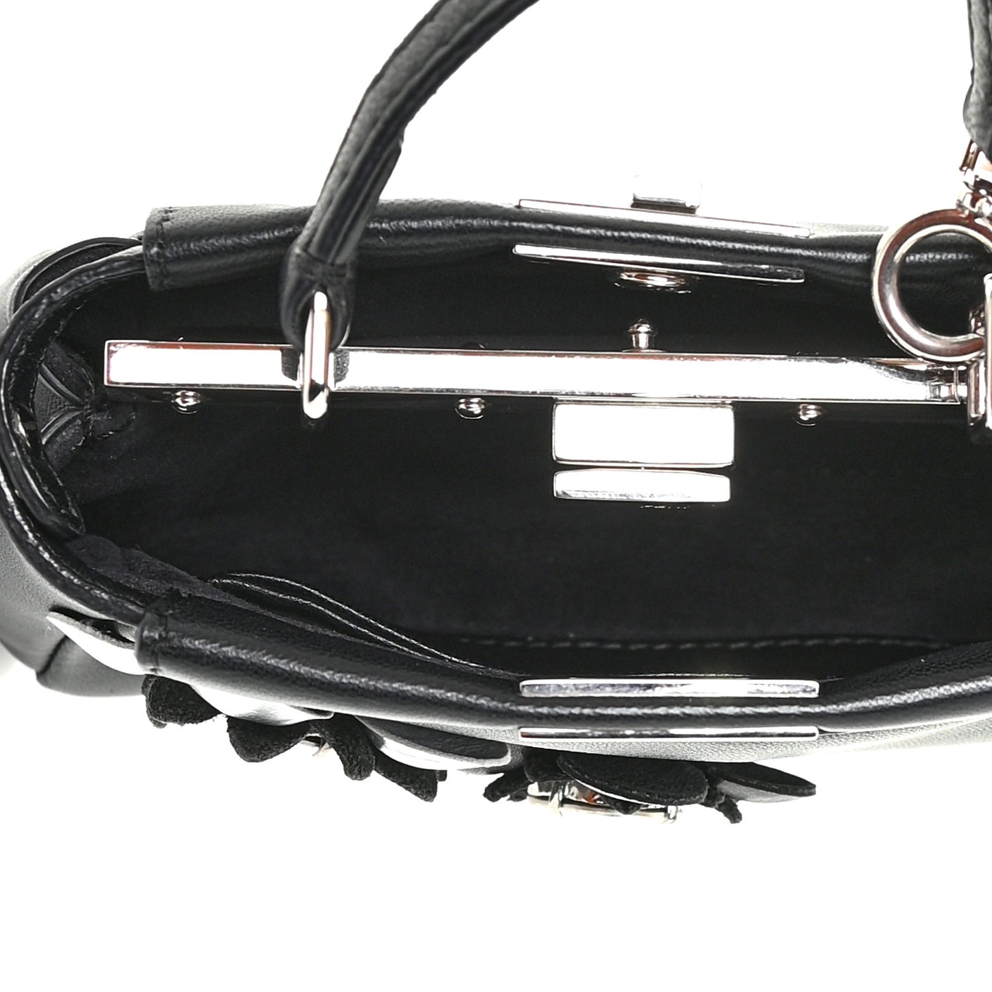 Nappa Crystal Flowerland Micro Peekaboo Iconic Satchel Black